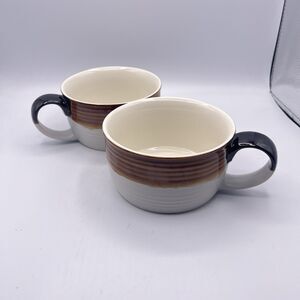 Home Essentials Oversized Coffee/Soup Mug Bowl 24oz Ceramic Jumbo Pair